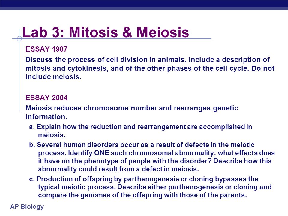 Meiosis reduces chromosome number and rearranges genetic information essay